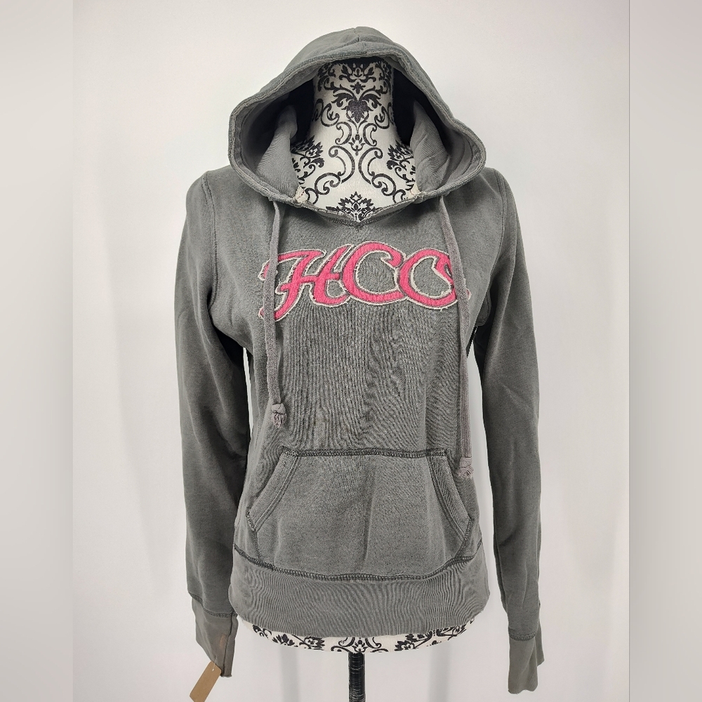 Hollister Gray Hoodie with Pink Logo